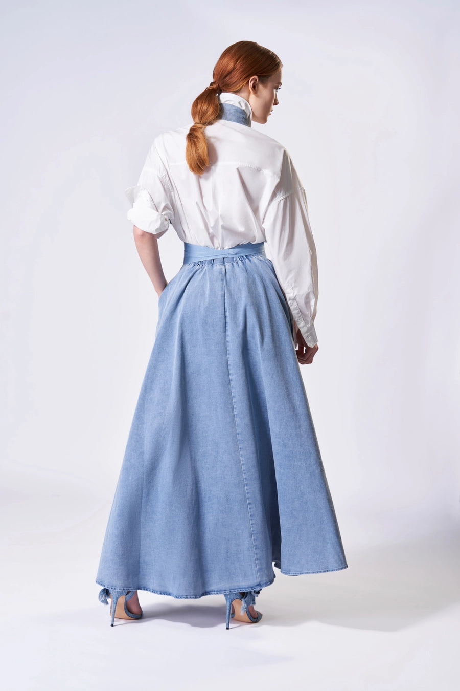 Bluem — Rose Appliqué Cotton Shirt/Dress