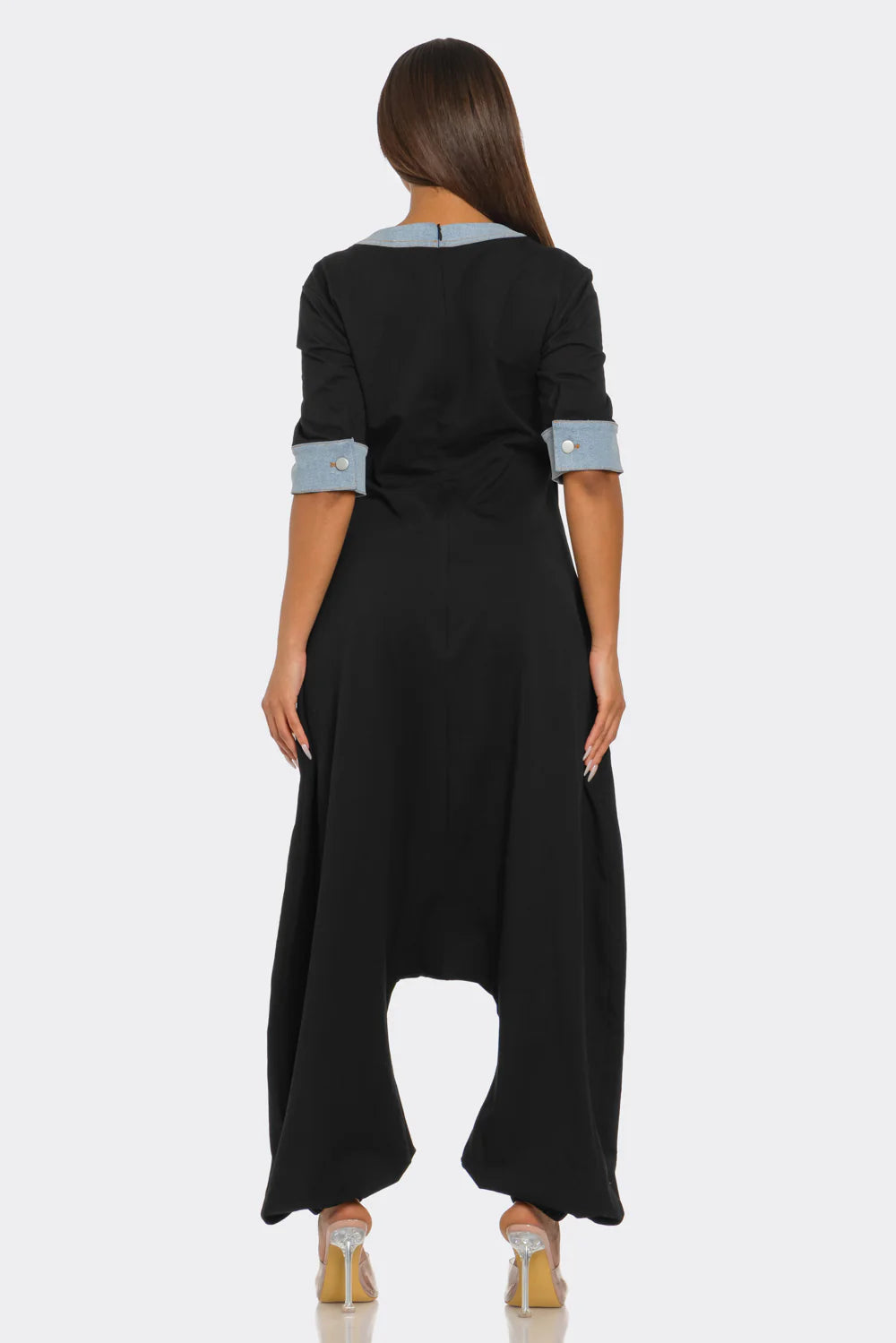 The Pocket Poise- Denim Accent Jumpsuit