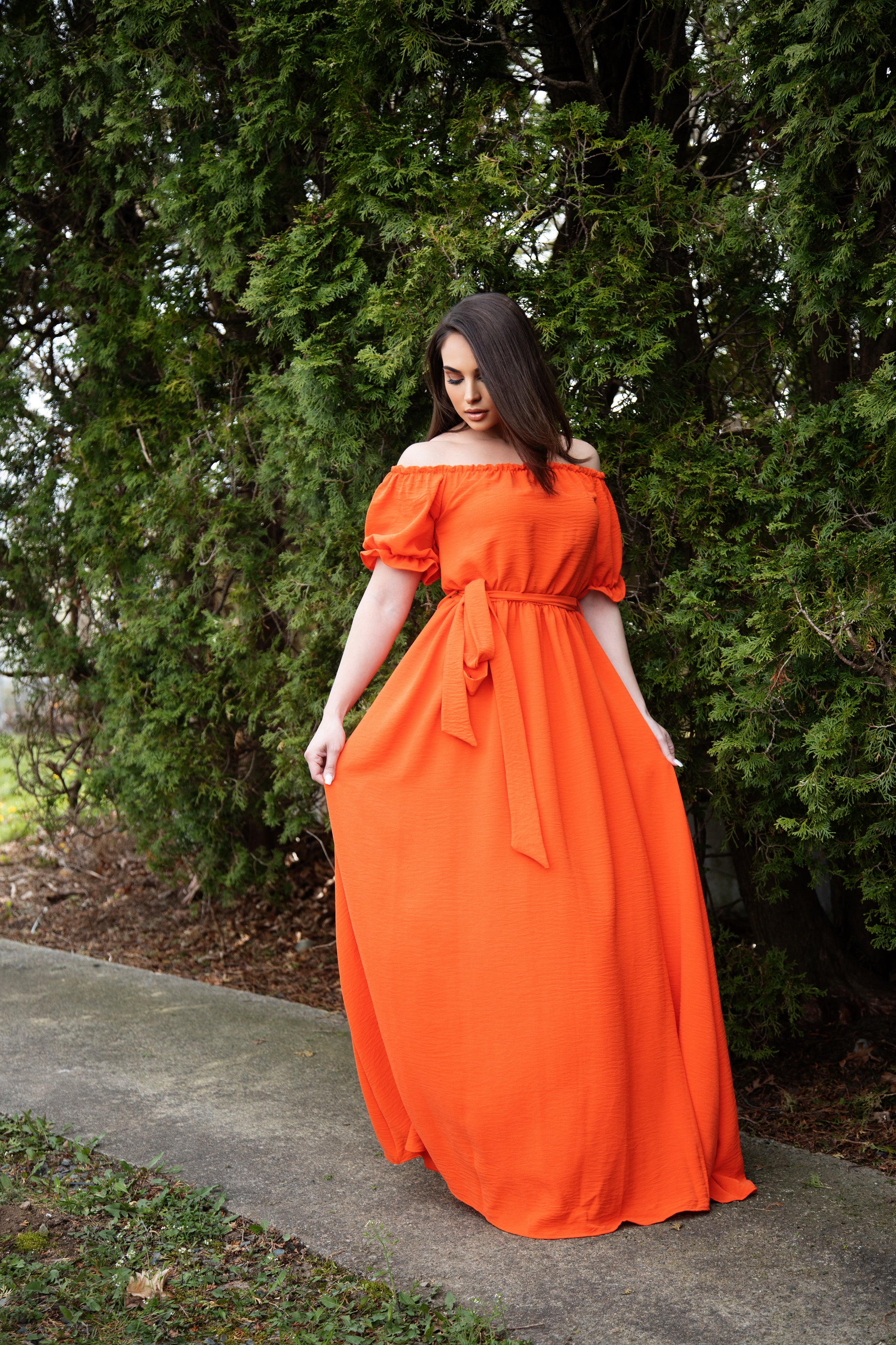 Poetic- Off-Shoulder Maxi Dress