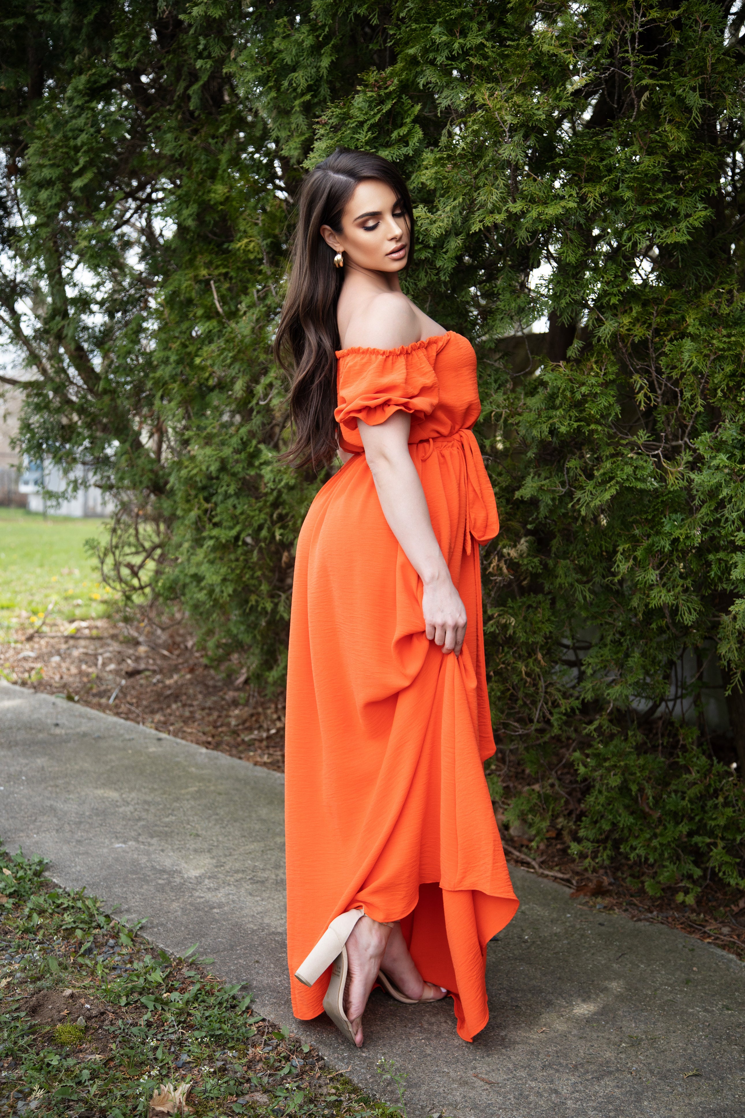 Poetic- Off-Shoulder Maxi Dress