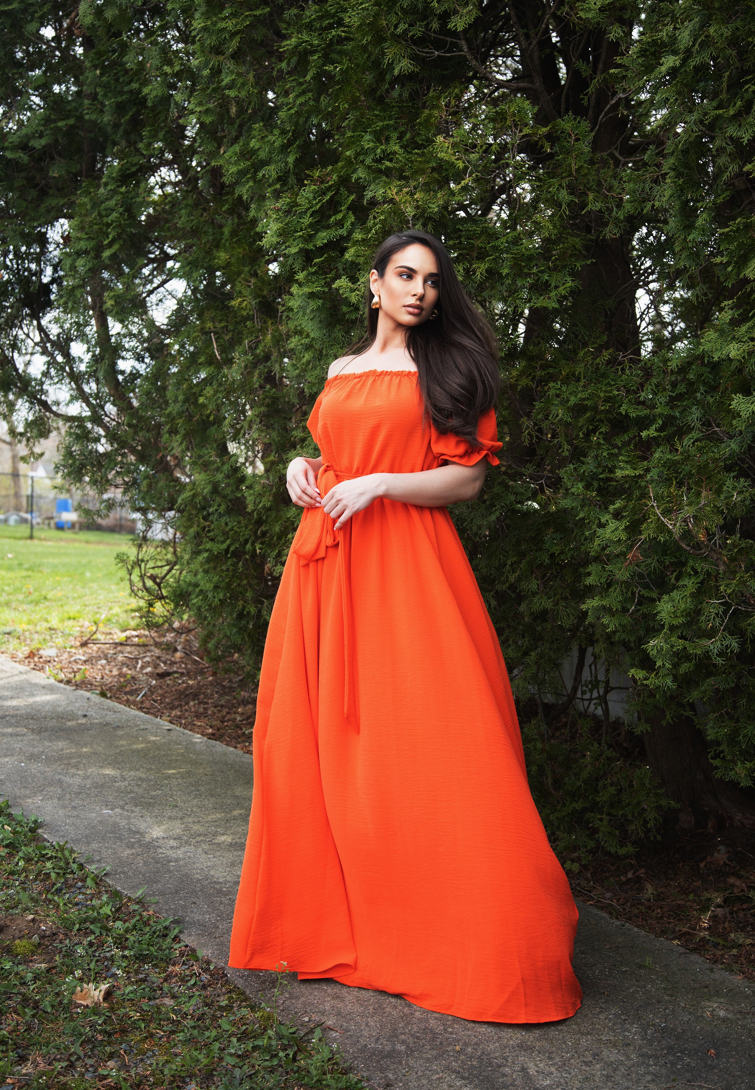 Poetic- Off-Shoulder Maxi Dress