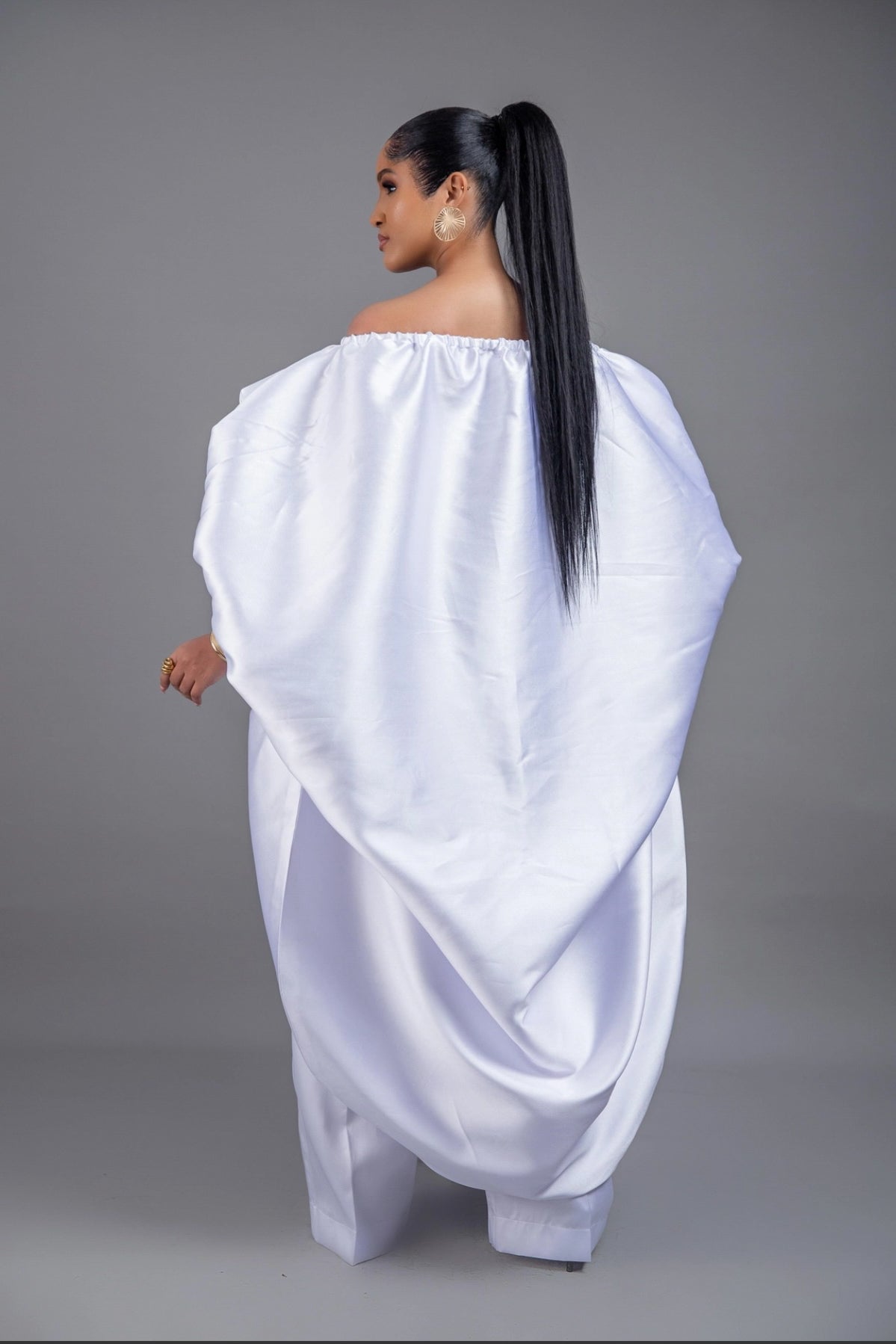 Cape High Low Top and Wide Leg Pants Set | Purity Set