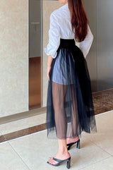 Textile (Button Down Long Sleeve Top & Lace Skirt)